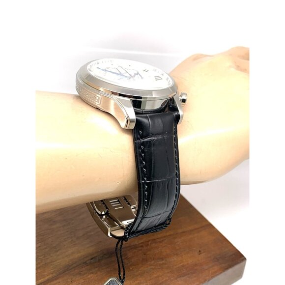 Pierre Laurent Men's Watch 28221 Chronograph Swiss Quartz Silver Dial Day Date - Picture 12 of 14